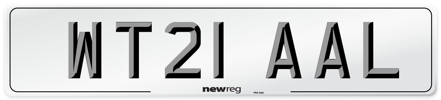 WT21 AAL Number Plate from New Reg